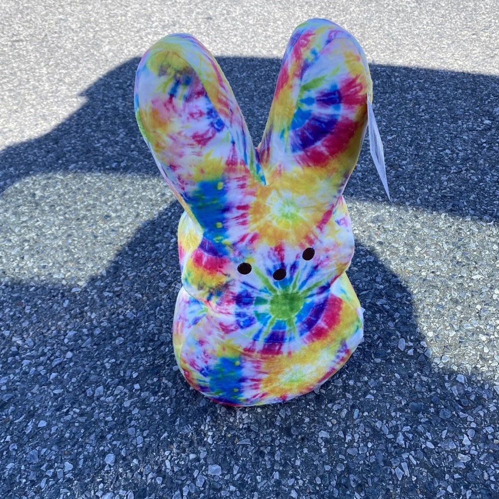 2023 Easter PEEPS 17” LARGE Plush Bunny Pillow Decór  Tie Dye